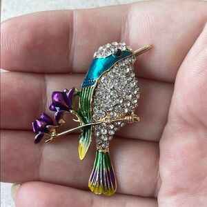 Macy's Colorful Bird Brooch with Crystals